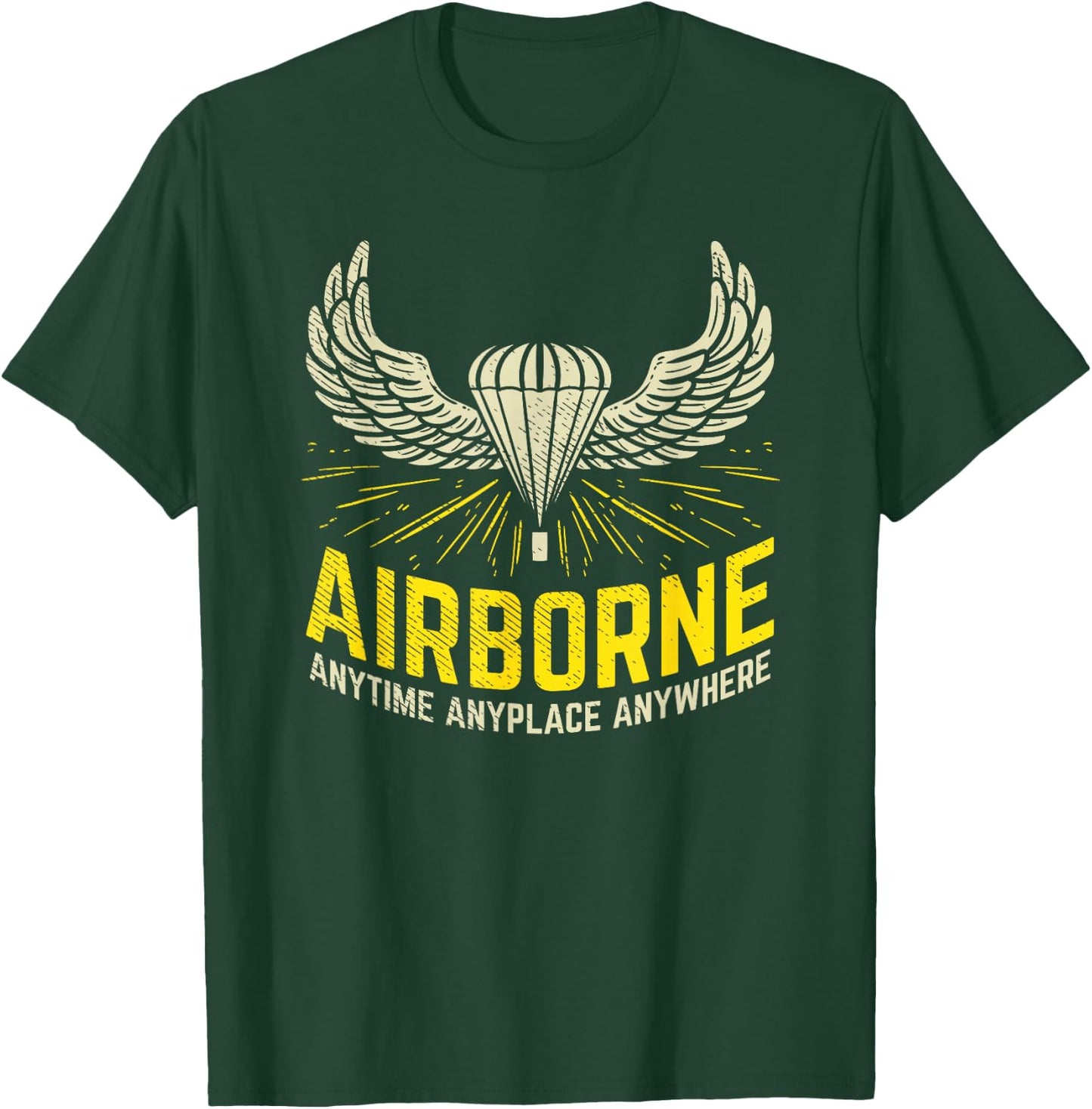 US American Airborne Paratrooper Parachutist Army Veteran T-Shirt - T-Shirt | Forest