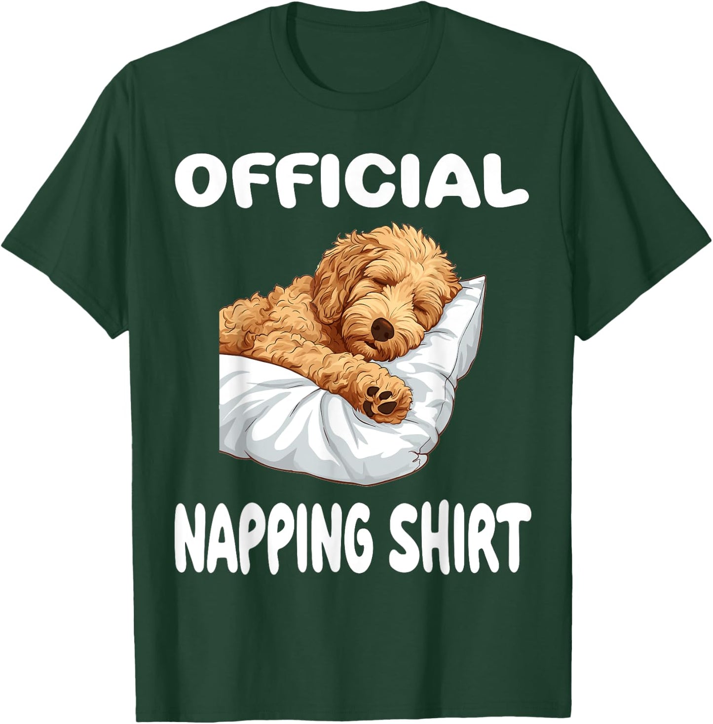 Goldendoodle Dog Pajamas Nightgown Official Napping T-Shirt - T-Shirt | Forest