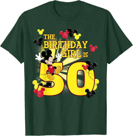 Disney Mickey and Friends Mickey 50th Birthday Girl T-Shirt - T-Shirt | Forest