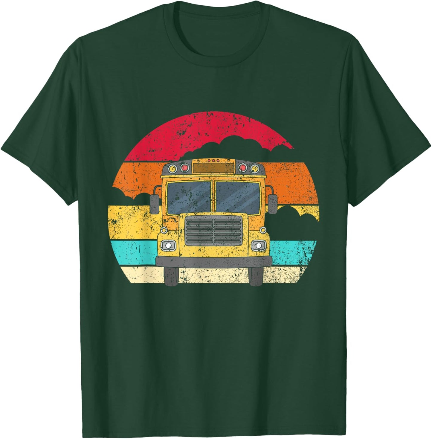 Retro Yellow School Bus for School Bus Driver and Busman T-Shirt - T-Shirt | Forest