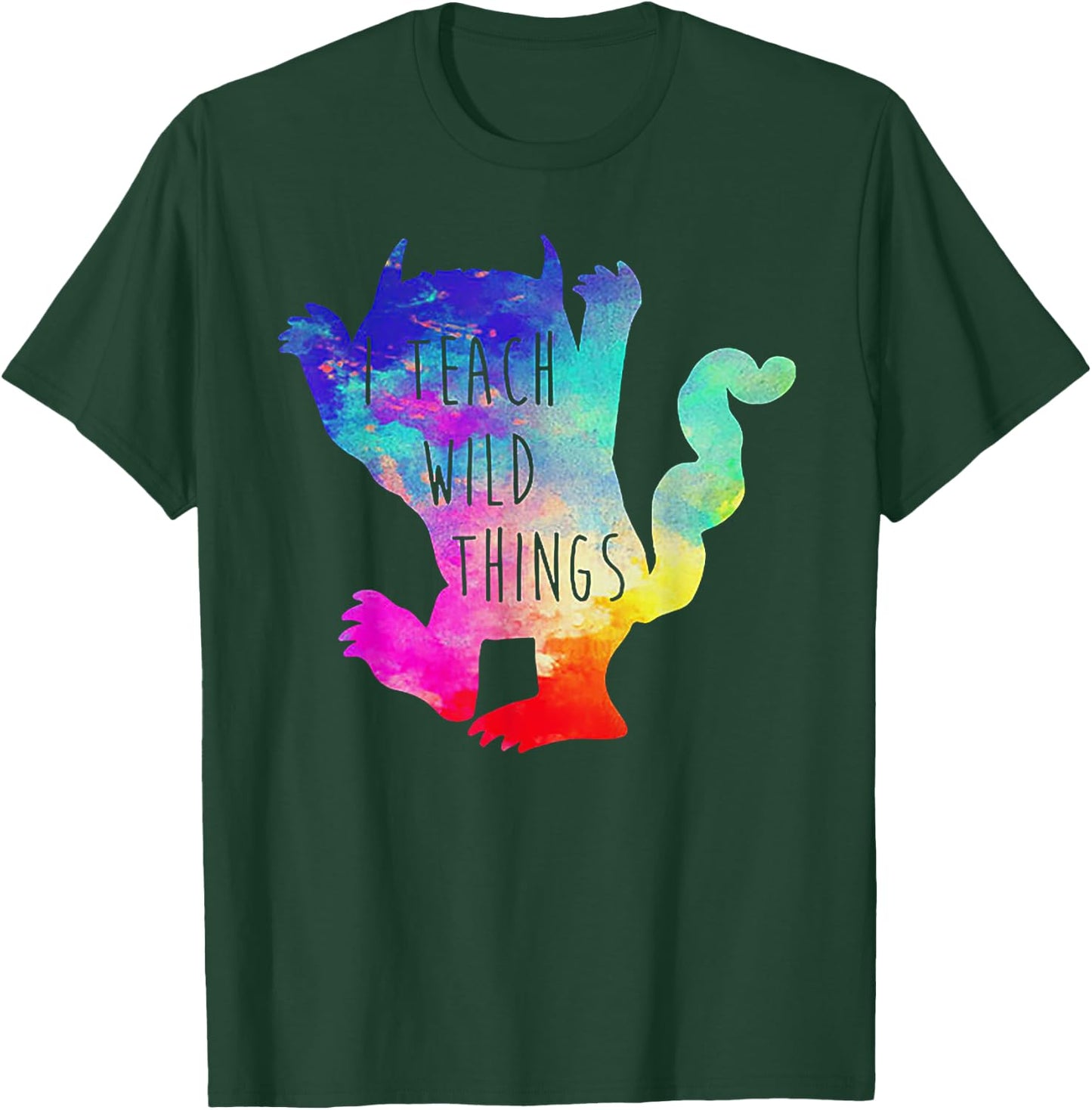 I Teach Wild Things Monster Funny Halloween Gifts T-Shirt - T-Shirt | Forest