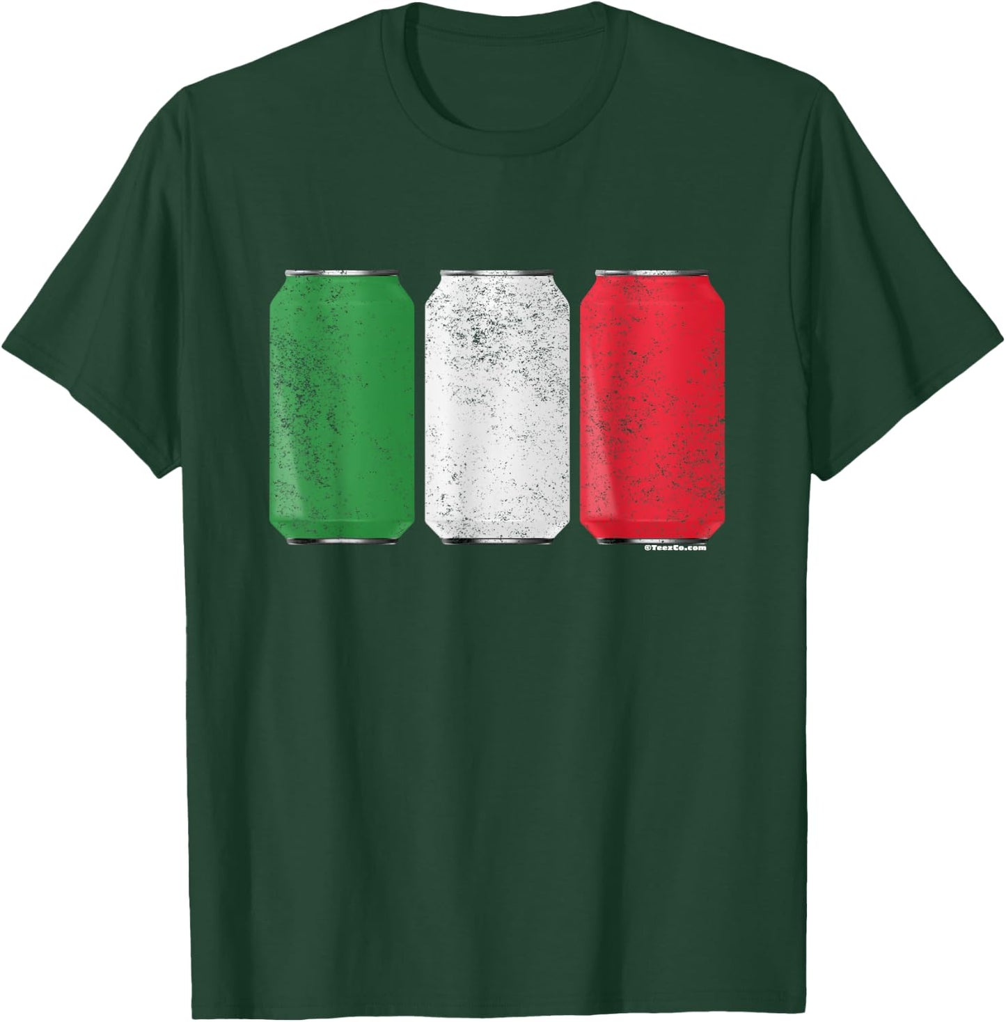 Cool Graphic Beer Cans Italy Flag T-Shirt - T-Shirt | Forest