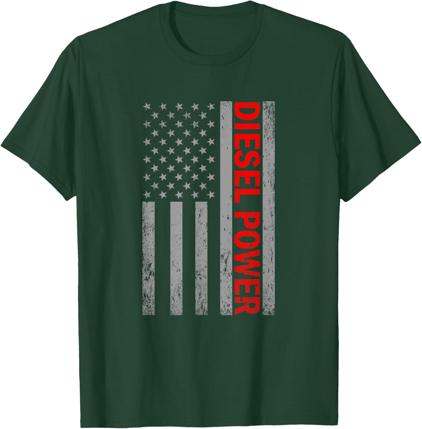 Diesel Power USA Flag Truck Turbo Brothers Mechanic T-Shirt - T-Shirt | Forest