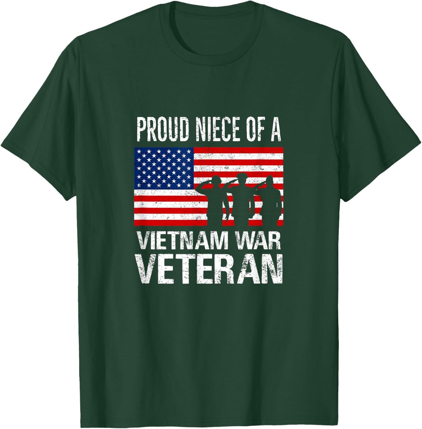 Proud Niece Vietnam War Veteran for Matching Uncle Vet T-Shirt - T-Shirt | Forest