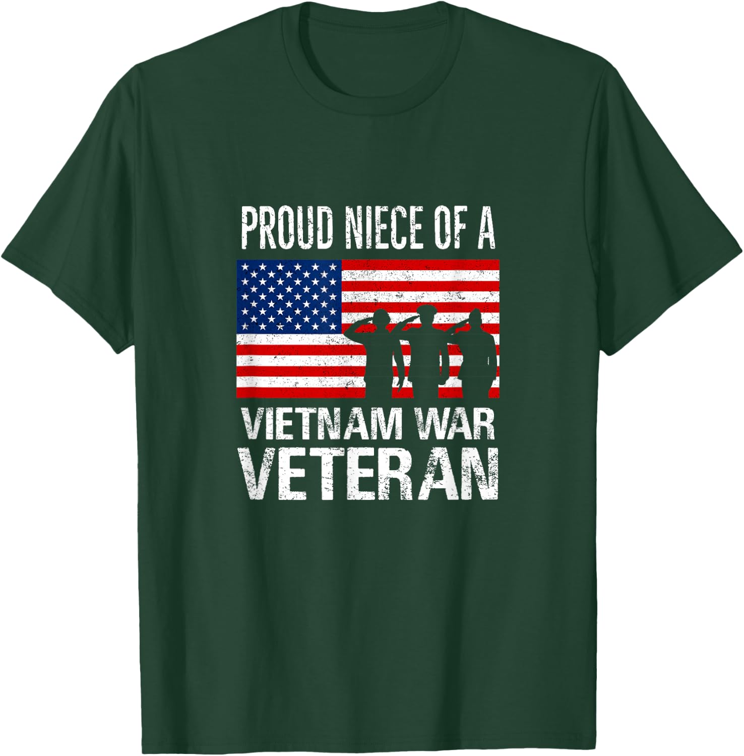 Proud Niece Vietnam War Veteran for Matching Uncle Vet T-Shirt - T-Shirt | Forest