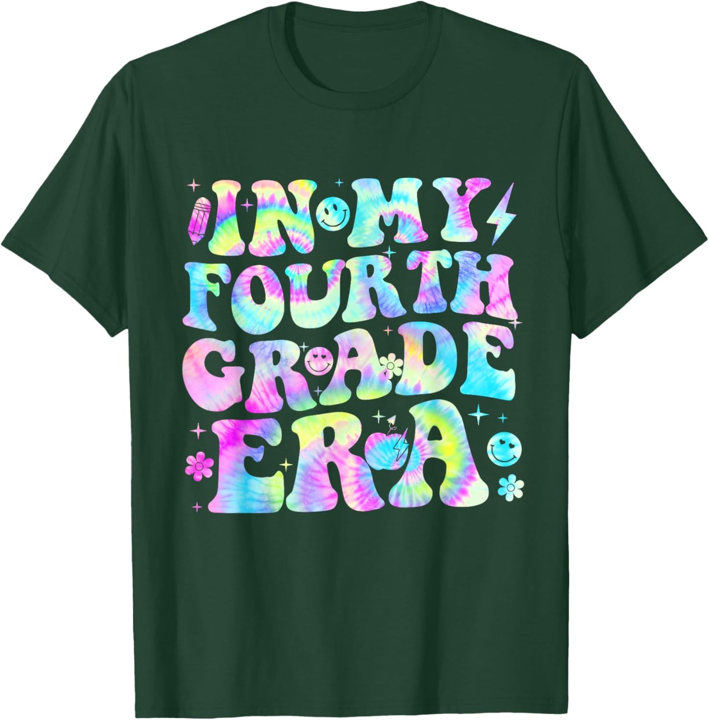 Groovy In My Fourth Grade Era First Day 4th Grade Tie Dye T-Shirt - T-Shirt | Forest