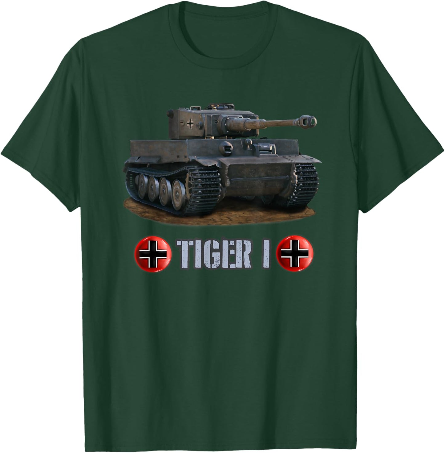 Vintage World War 2 German Tank Tiger I (1) gift T-Shirt - T-Shirt | Forest