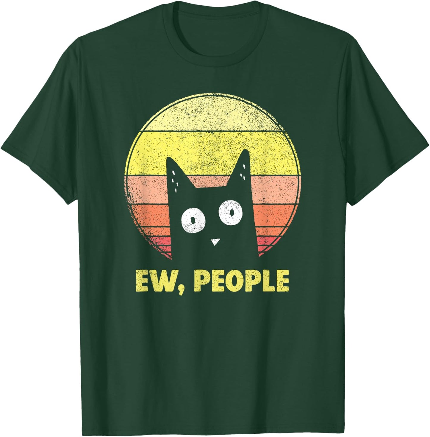 Vintage Retro Ew, People Funny Cat Lovers Gift T-Shirt - T-Shirt | Forest