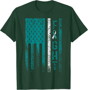 Cervical Cancer Awareness by Cervical Cancer Awareness Products - Adult Black Short Sleeve - Size Small T-Shirt - T-Shirt | Forest