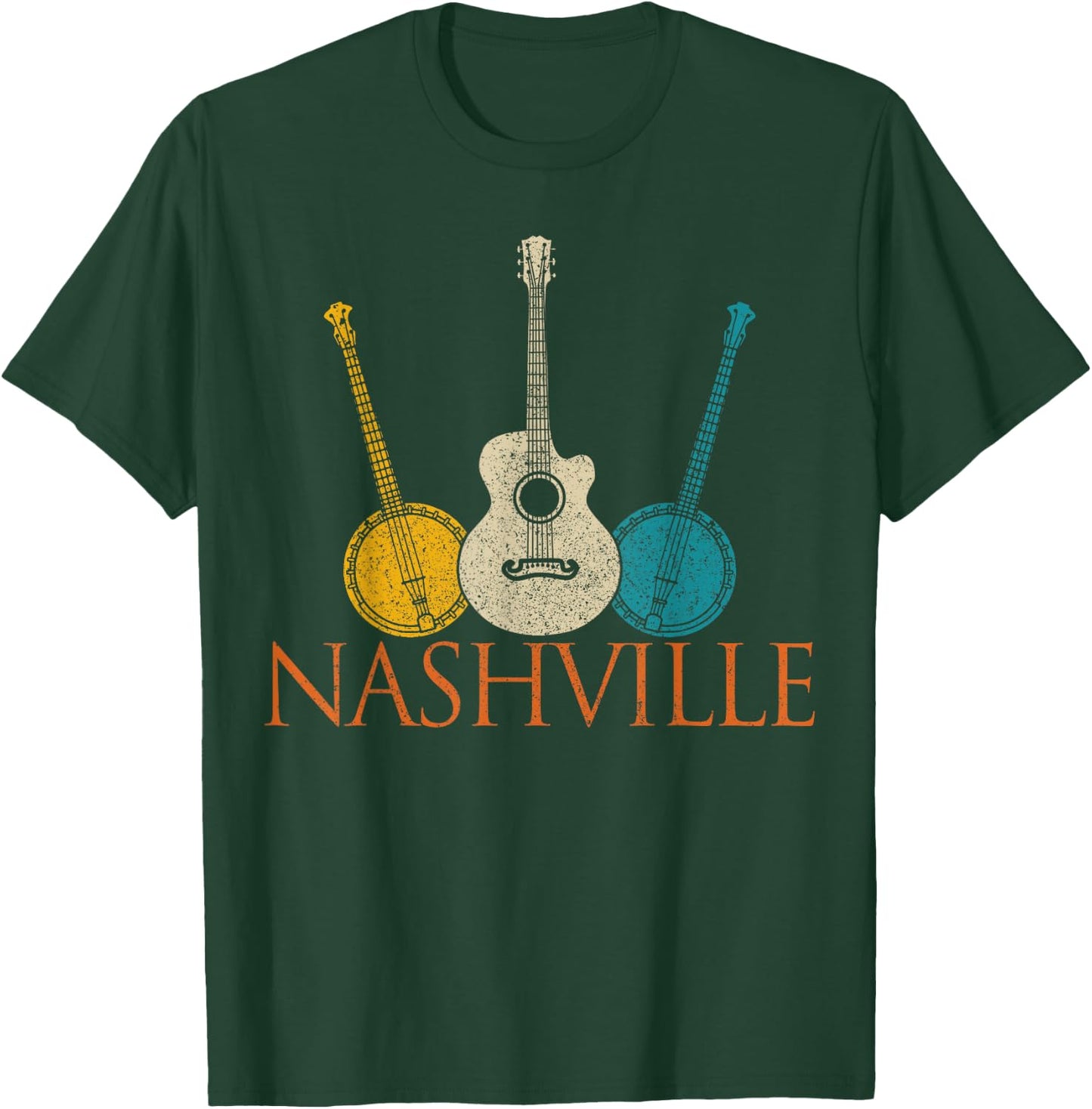 Nashville Tennessee Vintage Country Music City Souvenir T-Shirt - T-Shirt | Forest