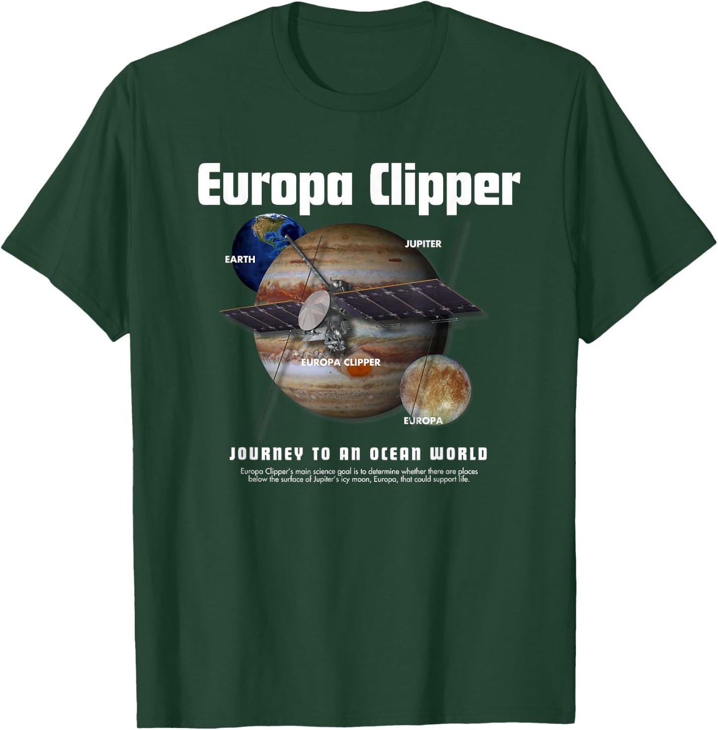 Europa Clipper Space Program Retro 2024 T-Shirt - T-Shirt | Forest