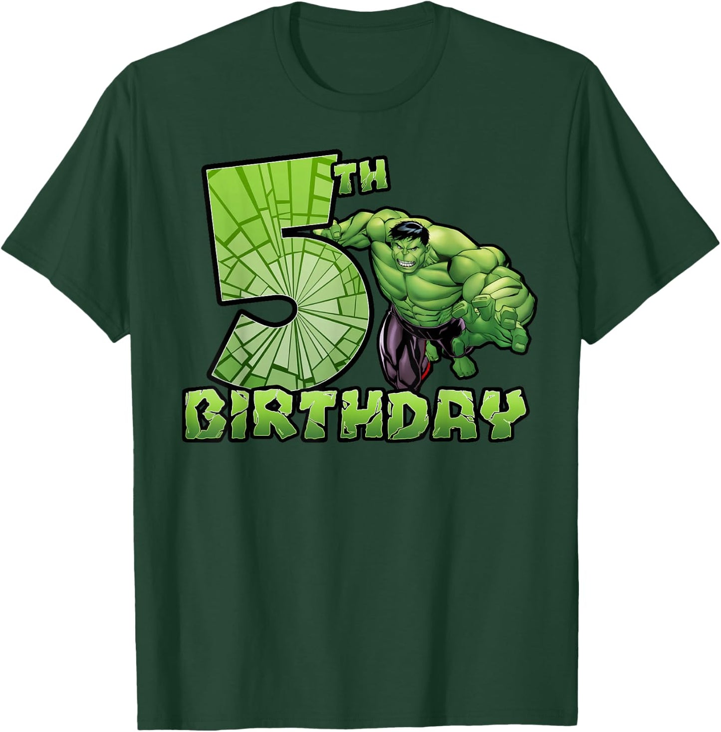 Marvel Avengers Hulk Smash 5th Birthday T-Shirt - T-Shirt | Forest