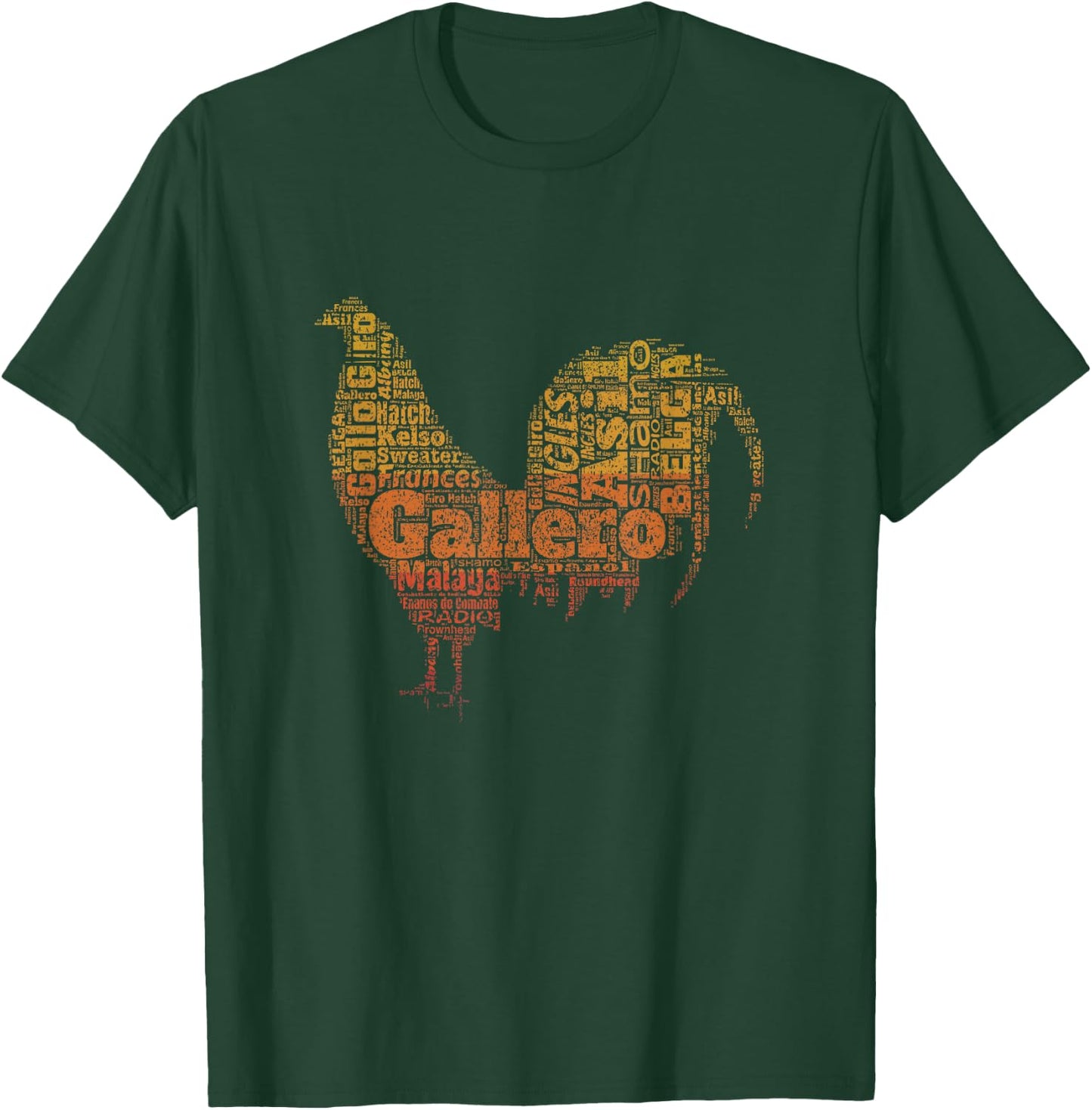 Gallero Tipos De Gallo De Pelea Silueta De Gallo T-Shirt - T-Shirt | Forest