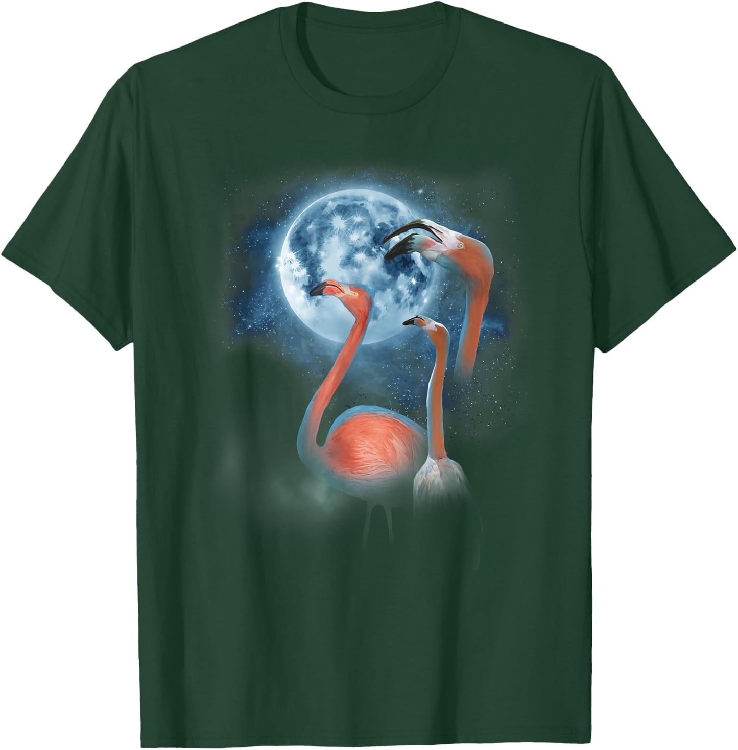 Funny Flamingo Shirt - Howling at the Moon Funny Flamingo T-Shirt - T-Shirt | Forest