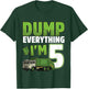 Kids Recycling Trash 5 Year Old Garbage Truck 5th Birthday Boy T-Shirt - T-Shirt | Forest