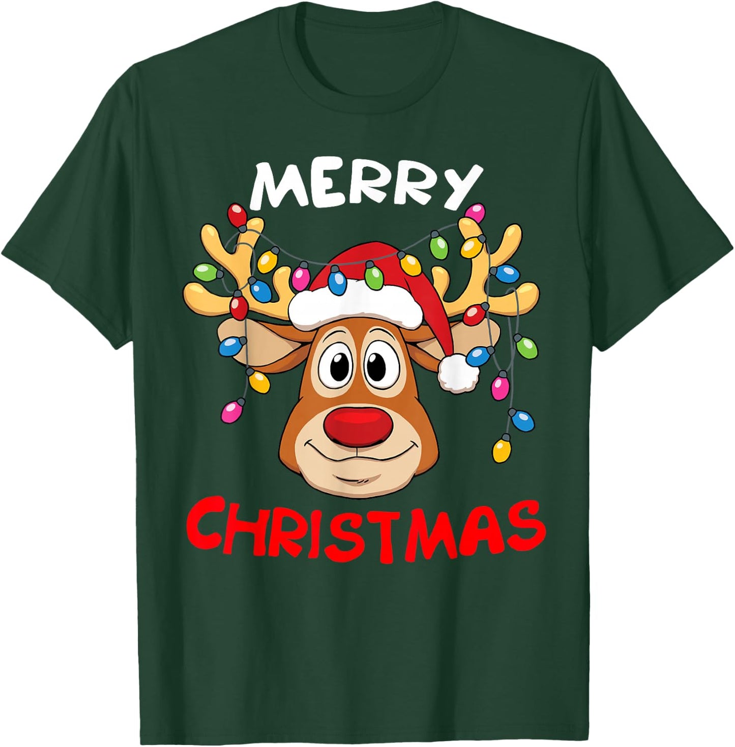 Merry Christmas Reindeer Xmas Family Men Women T-Shirt - T-Shirt | Forest