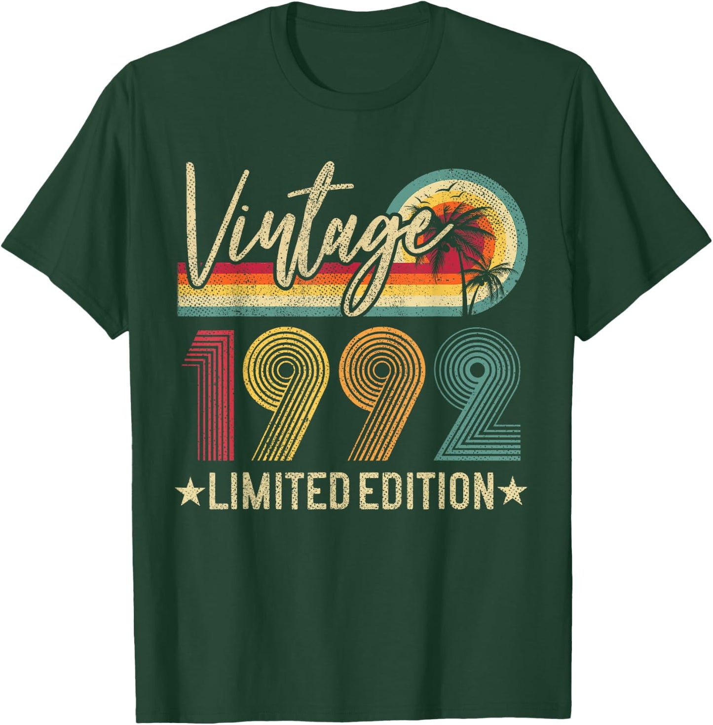 Vintage 1992 33rd Birthday Gift 33 Years Old Limited Edition T-Shirt - T-Shirt | Forest