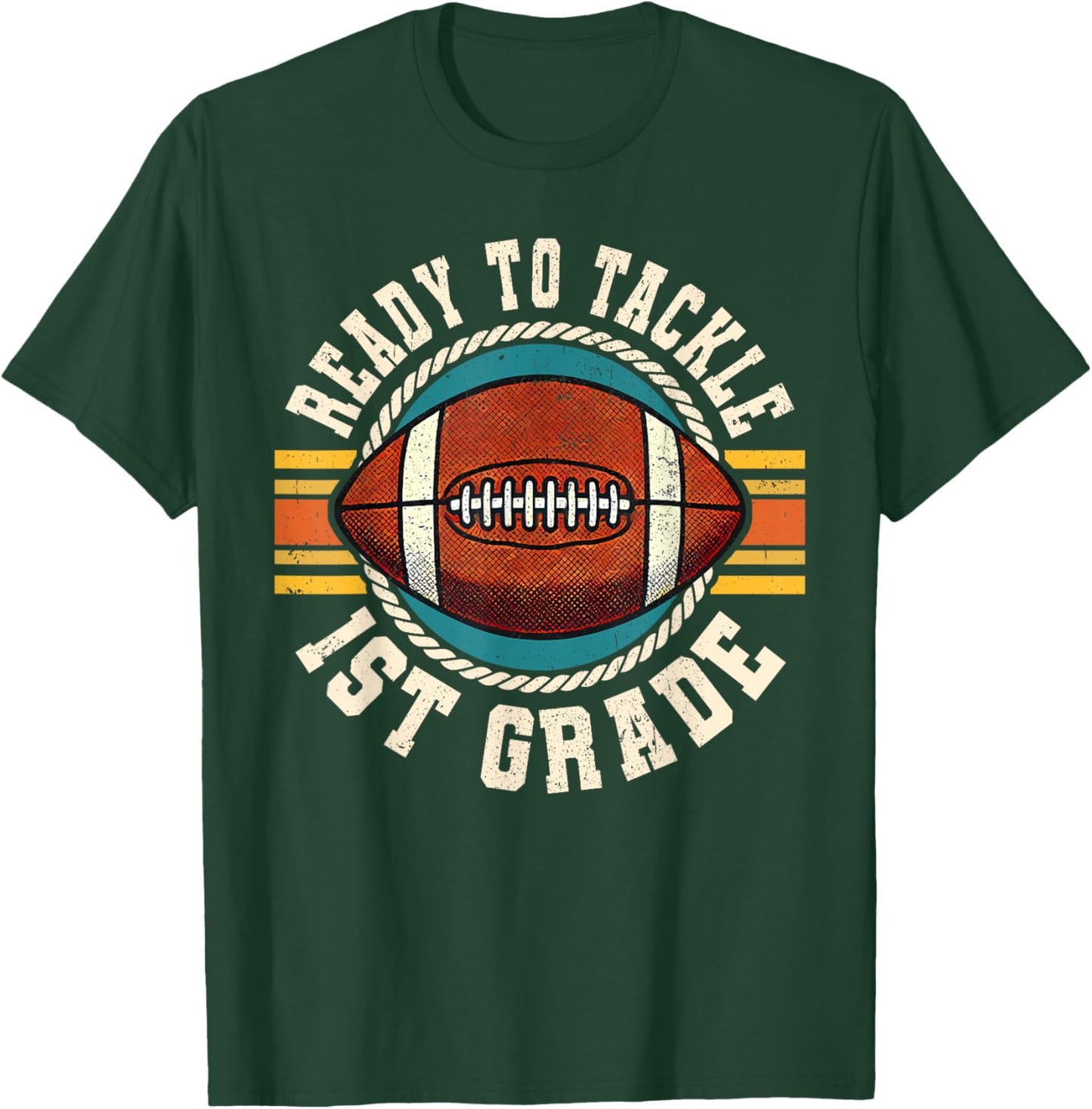 Ready To Tackle 1st Grade Football First Day Boys Toddlers T-Shirt - T-Shirt | Forest