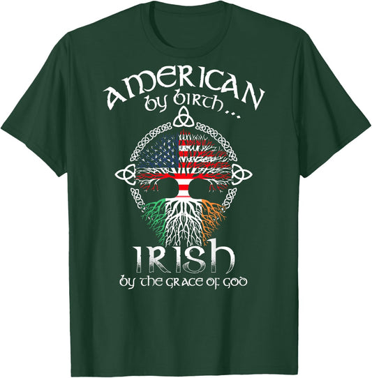 Irish By Blood American By Birth Patriot By Choice Vintage T-Shirt - T-Shirt | Forest