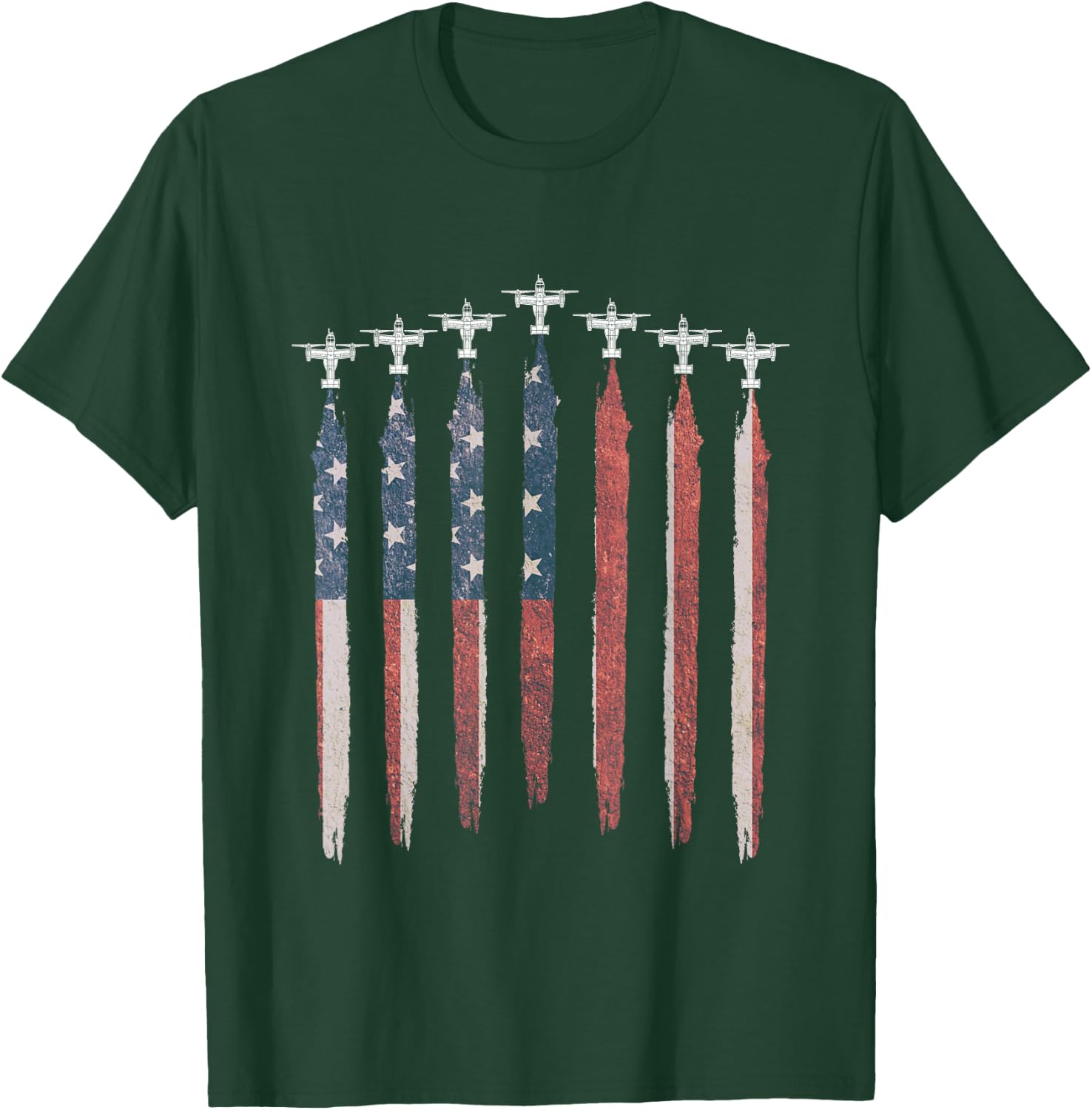 V-22 Osprey Military Helicopter American Flag V22 Squadron T-Shirt - T-Shirt | Forest