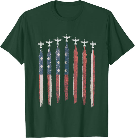V-22 Osprey Military Helicopter American Flag V22 Squadron T-Shirt - T-Shirt | Forest