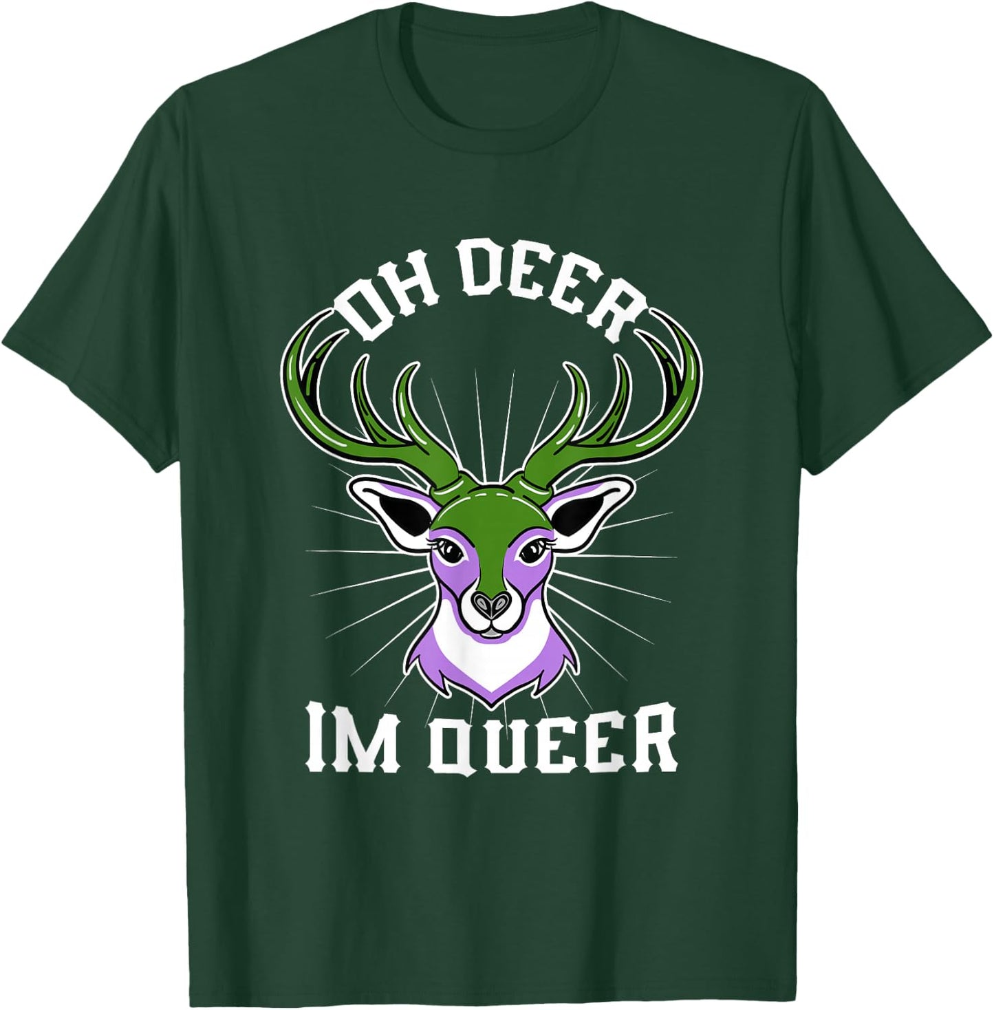 Oh Deer Im Queer Genderqueer Pride T-Shirt - T-Shirt | Forest