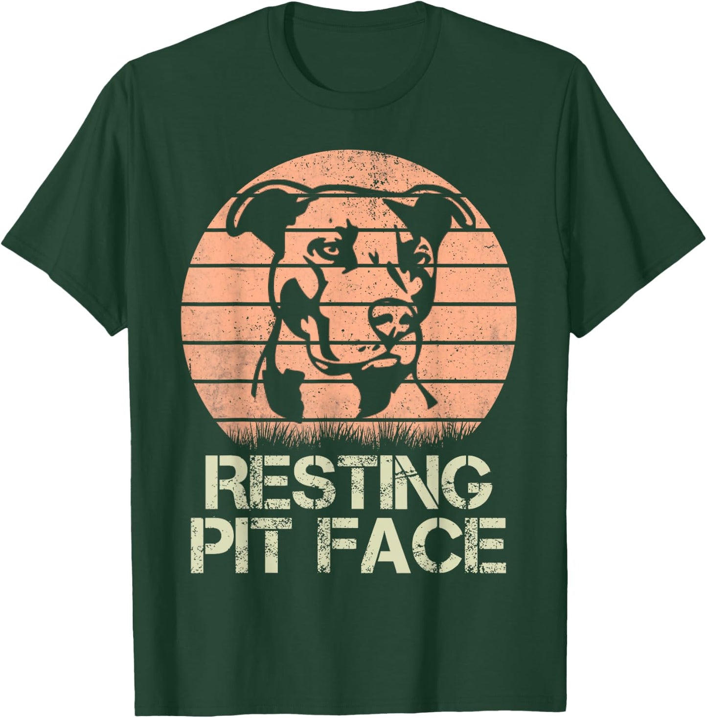 Resting Pit Face Dog Lover Vintage T-Shirt - T-Shirt | Forest