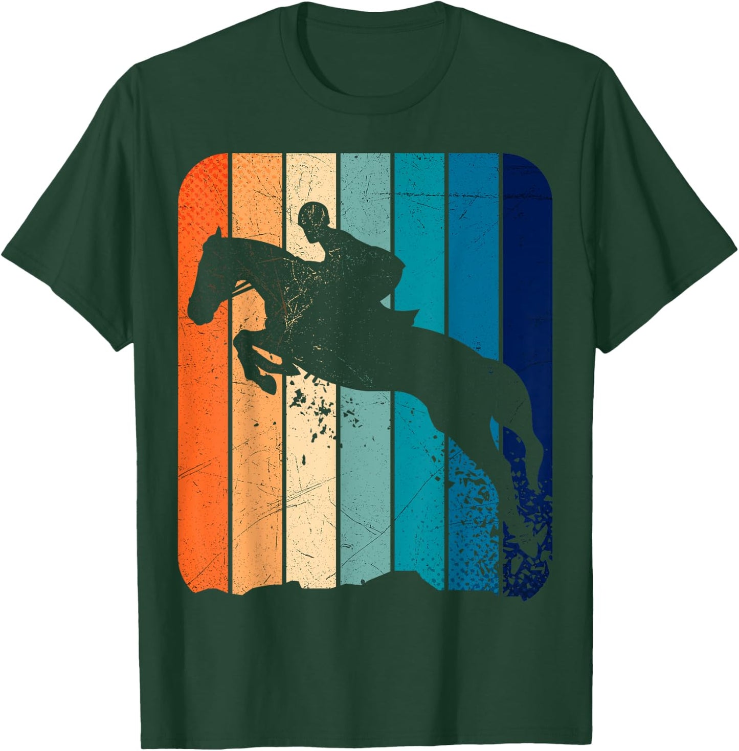Girl Horse Stadium Jumping Equestrian Shirt Vintage Dressage T-Shirt - T-Shirt | Forest