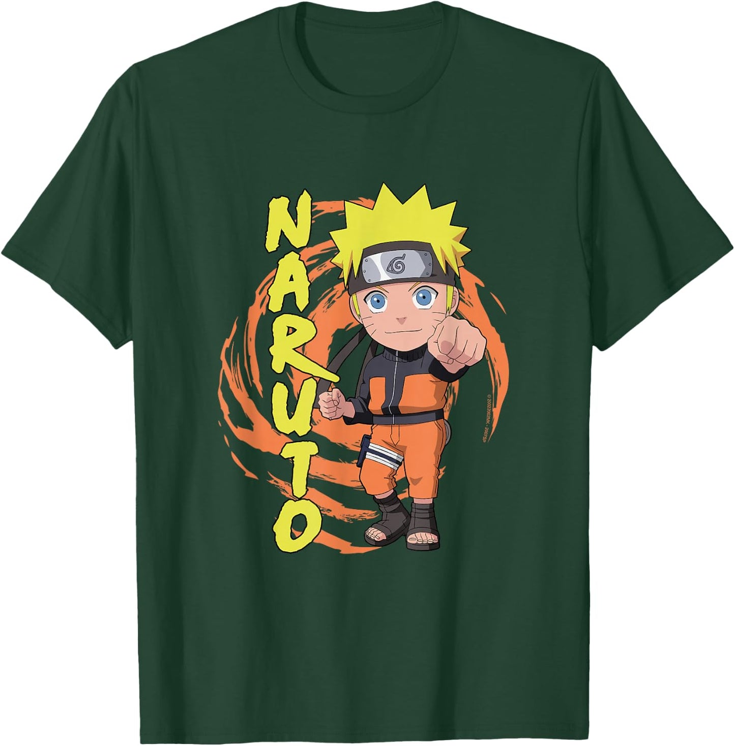 Naruto Shippuden Naruto Chibi Fist Swirl Anime T-Shirt - T-Shirt | Forest