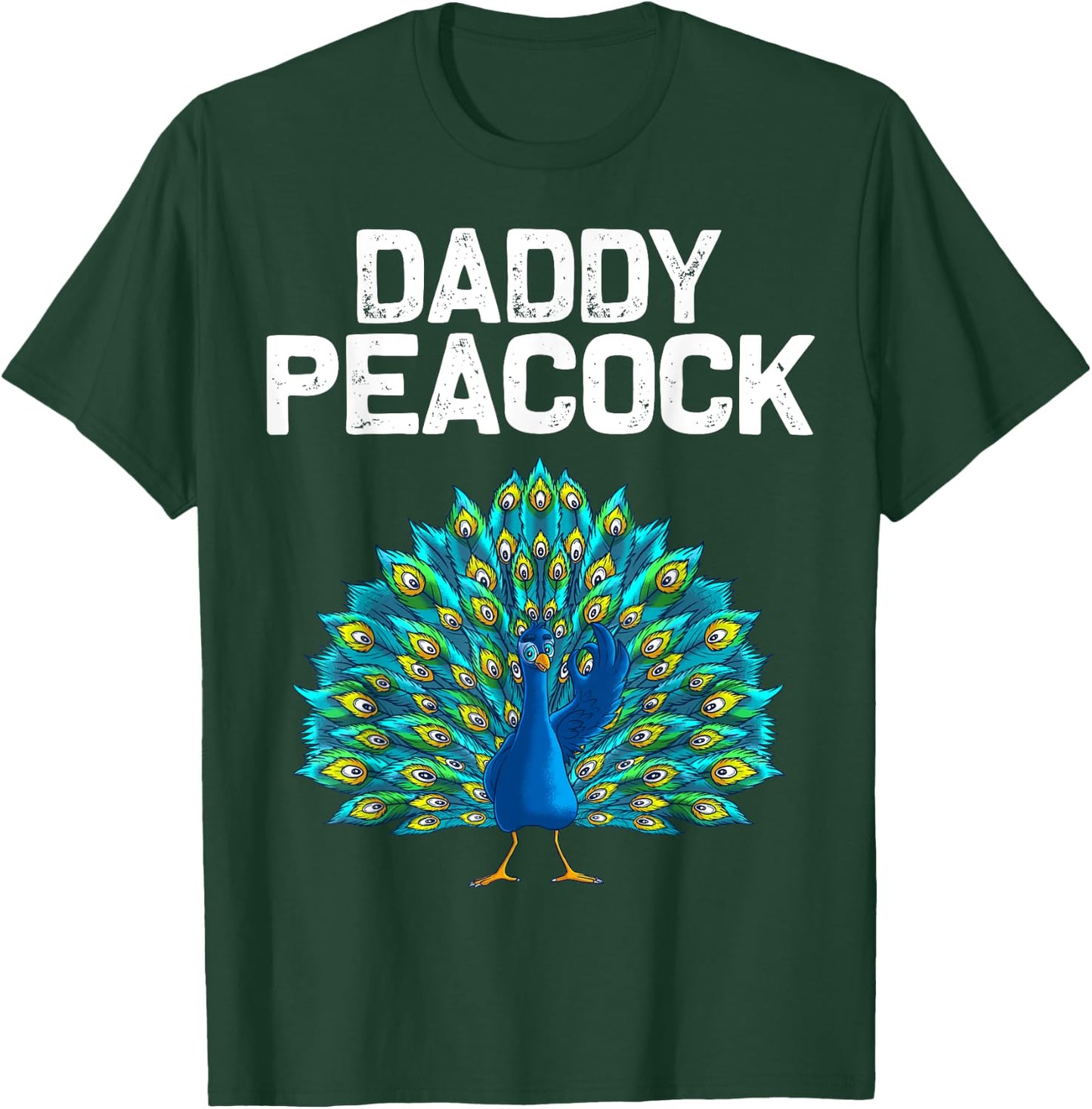 Funny Peacock Gift Dad Men Peafowl Lover Bird Feather T-Shirt - T-Shirt | Forest