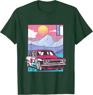 Japanese Vintage Drifting Race Car Racer T-Shirt - T-Shirt | Forest