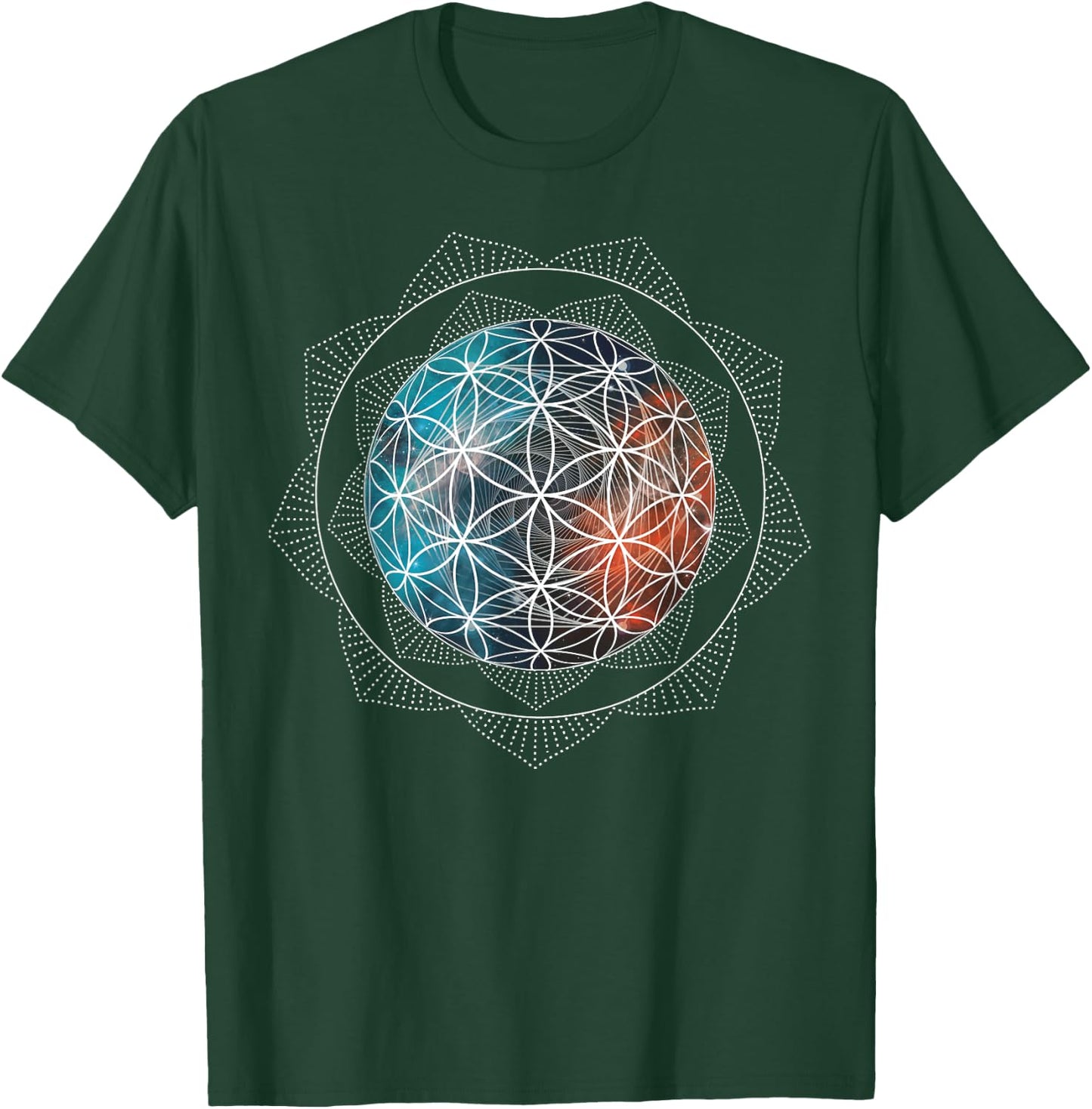 Flower Of Life Sacred Geometry Shirt - Spiritual Yoga T-Shirt - T-Shirt | Forest