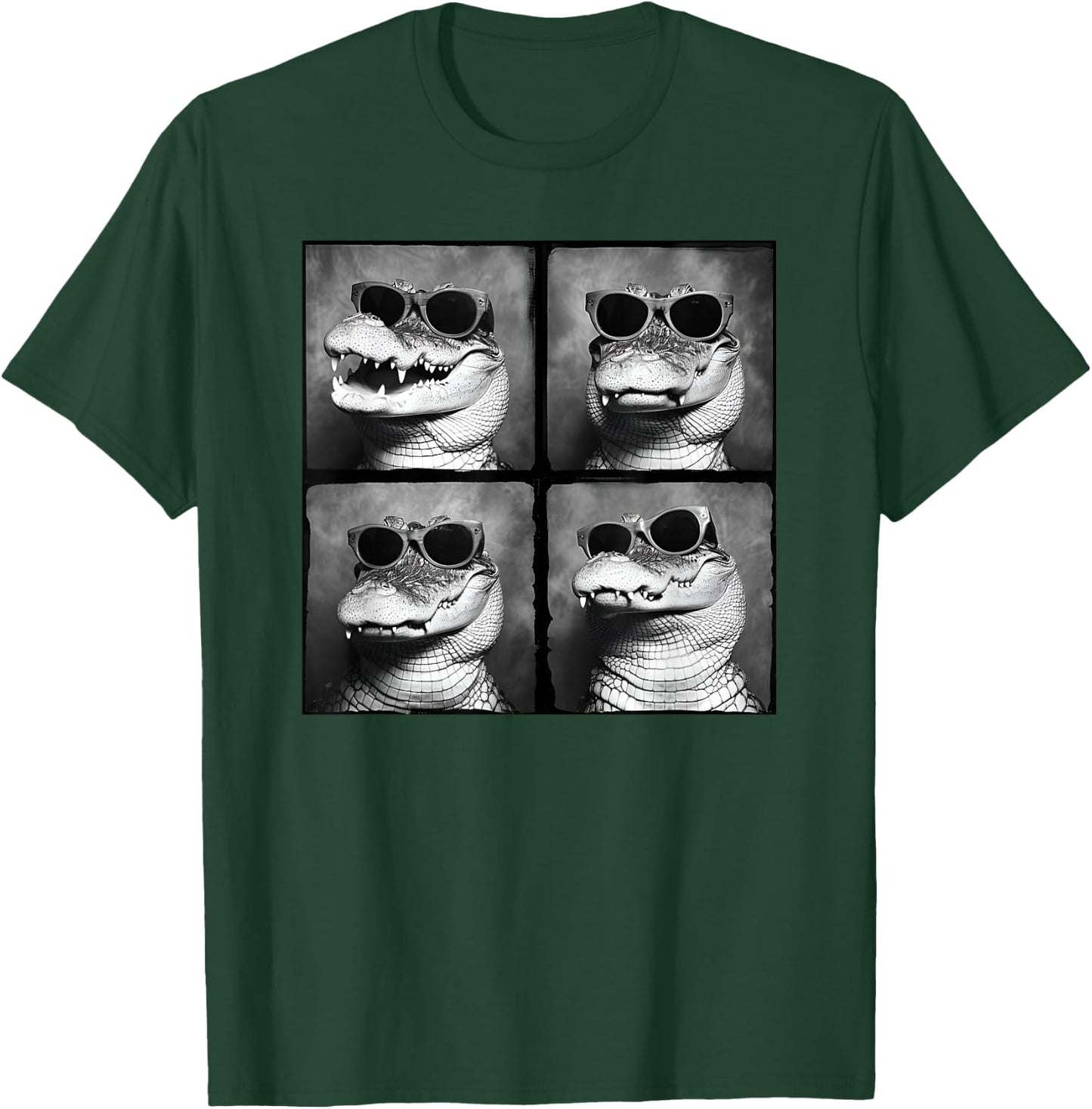 Funny Crocodile In Sunglasses Quirky Alligator Funny Gator T-Shirt - T-Shirt | Forest