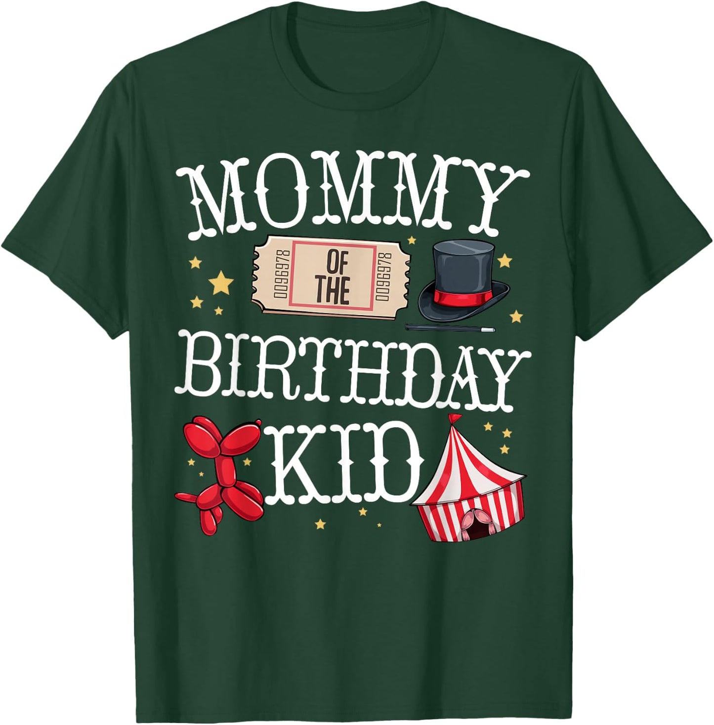 Funny Mommy Of The Birthday Kid Ringmaster Mom Circus Gift T-Shirt - T-Shirt | Forest