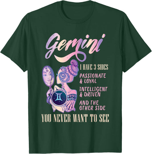 I Have 3 Sides Gemini Zodiac Sign T-Shirt - T-Shirt | Forest