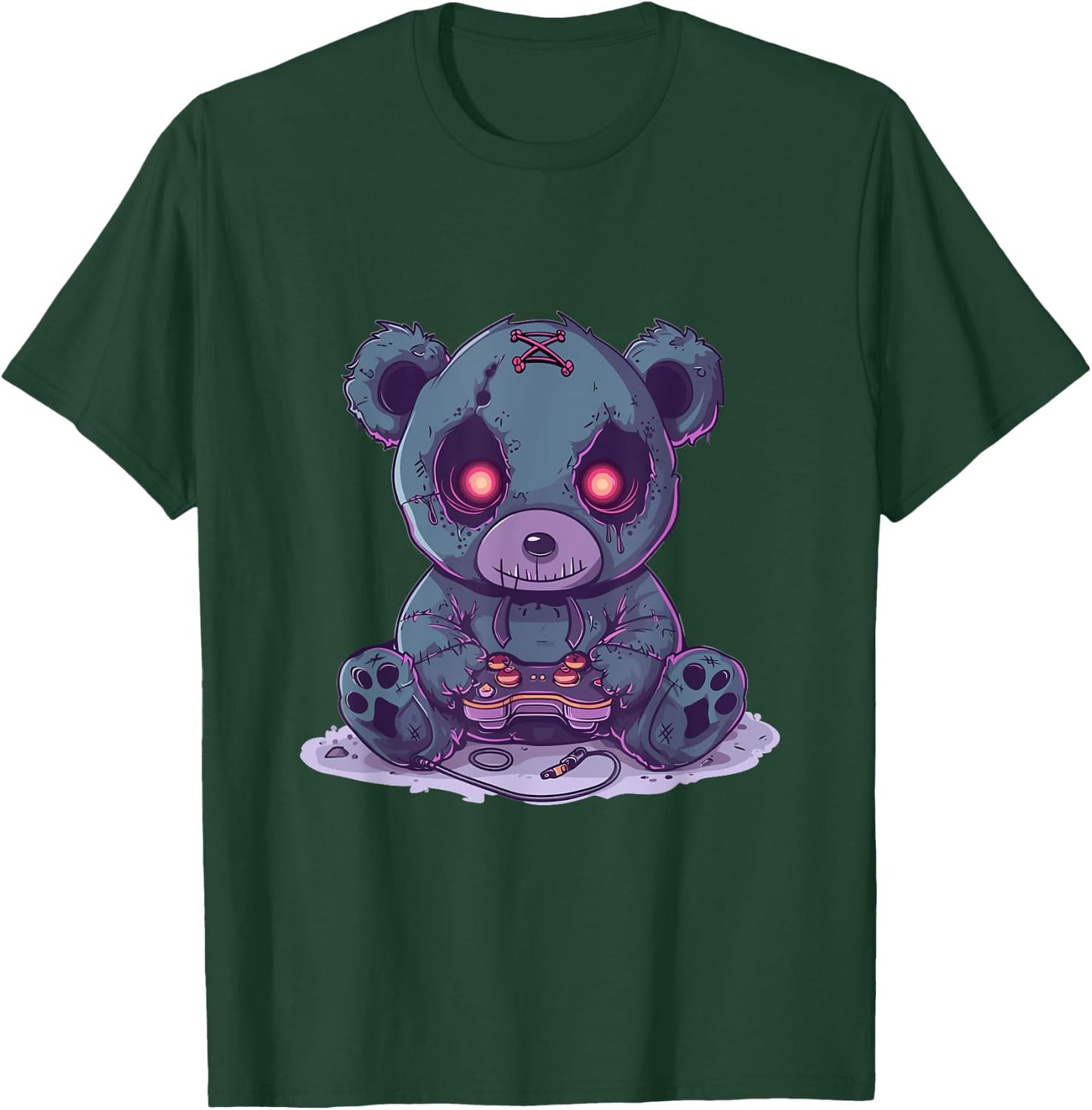 Goth Pastel Cute Creepy Kawaii Gamer Teddy Bear Gaming T-Shirt - T-Shirt | Forest