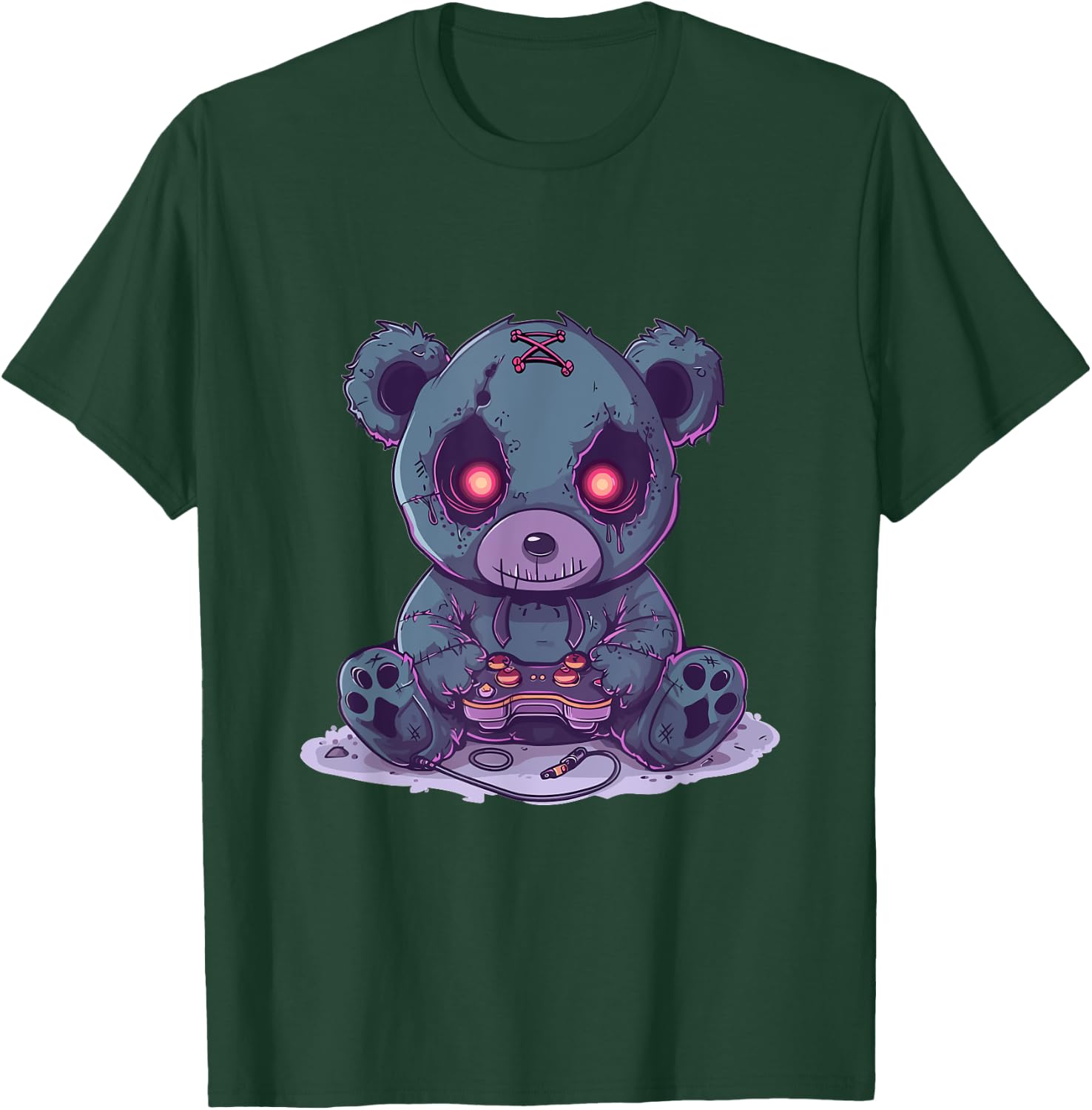 Goth Pastel Cute Creepy Kawaii Gamer Teddy Bear Gaming T-Shirt - T-Shirt | Forest