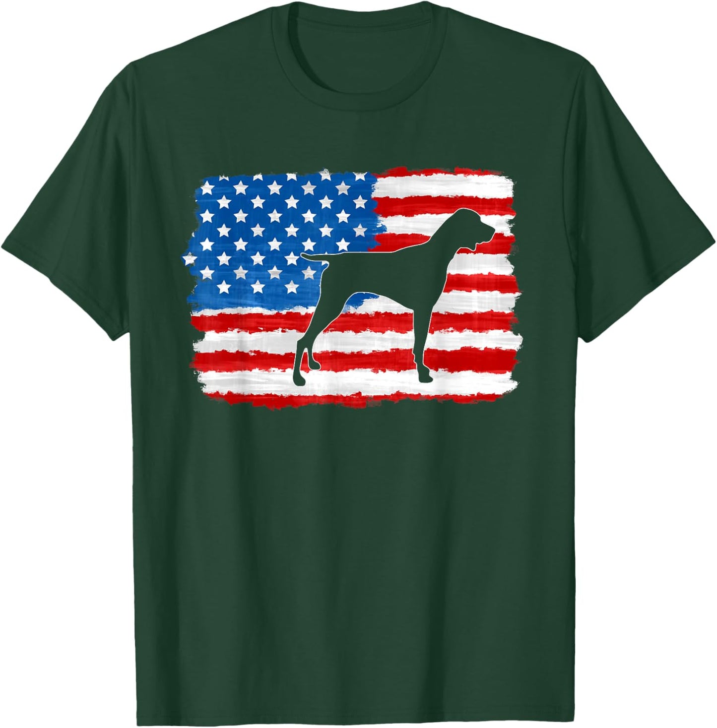German Shorthaired Pointer 4th of July American Flag GSP Dog T-Shirt - T-Shirt | Forest
