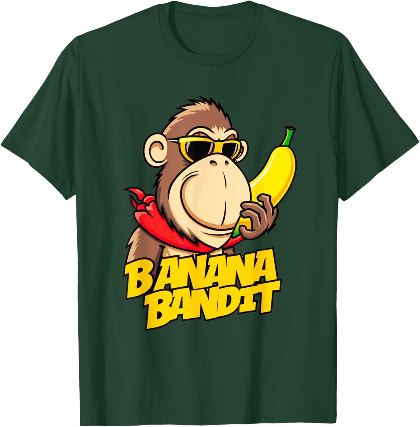 Funny Banana Bandit Foodie Monkey Gift Women Kids T-Shirt - T-Shirt | Forest