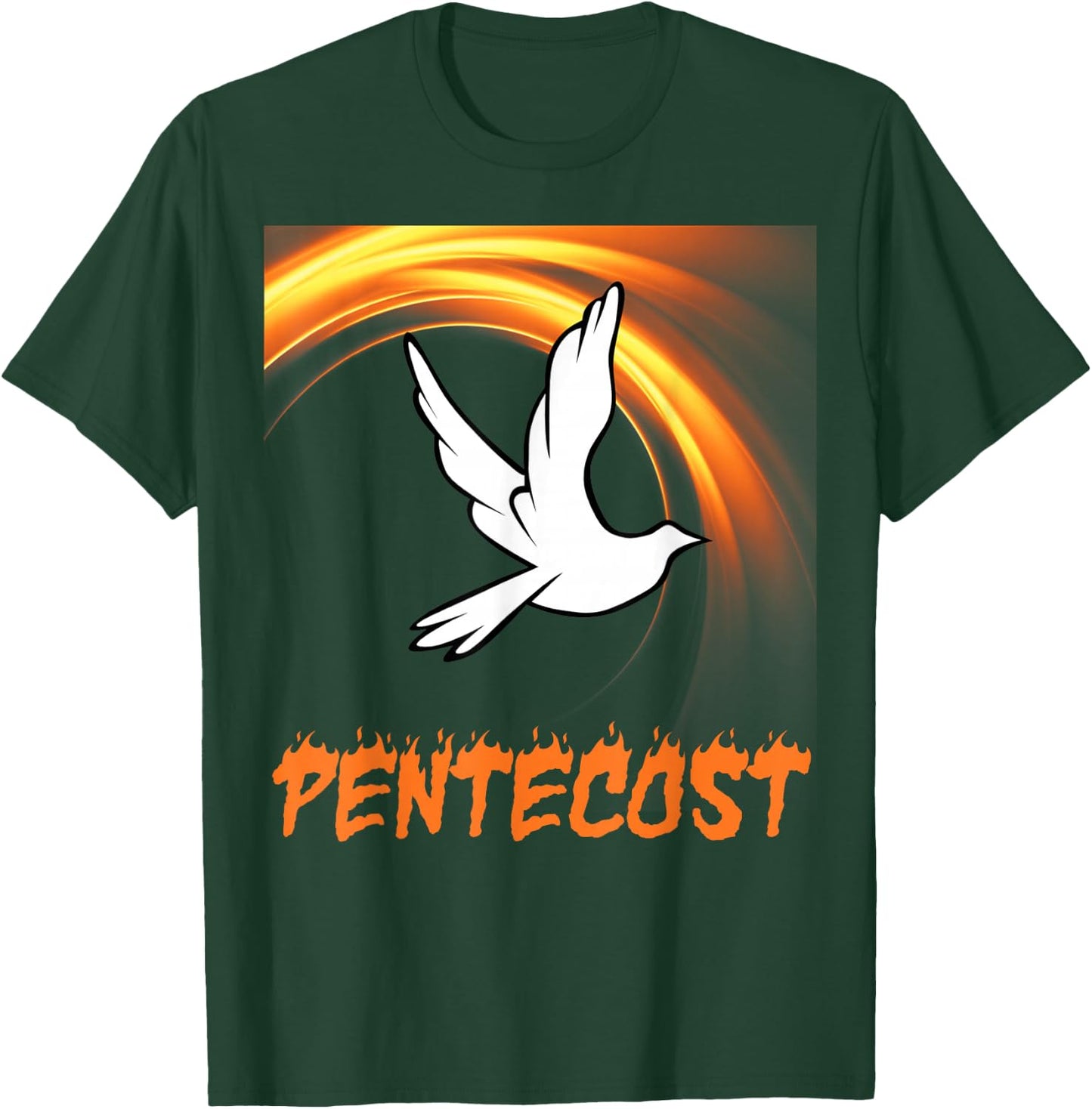 Pentecost Doves Fire Flame Holy Spirit T-Shirt - T-Shirt | Forest