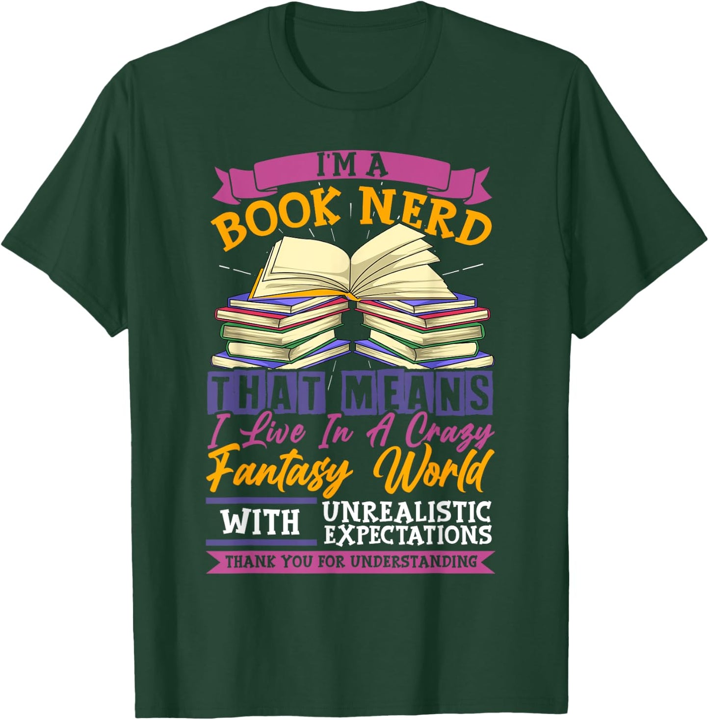 Book Lover Shirt Co I'm A Book Nerd Adult Black Small T-Shirt - T-Shirt | Forest