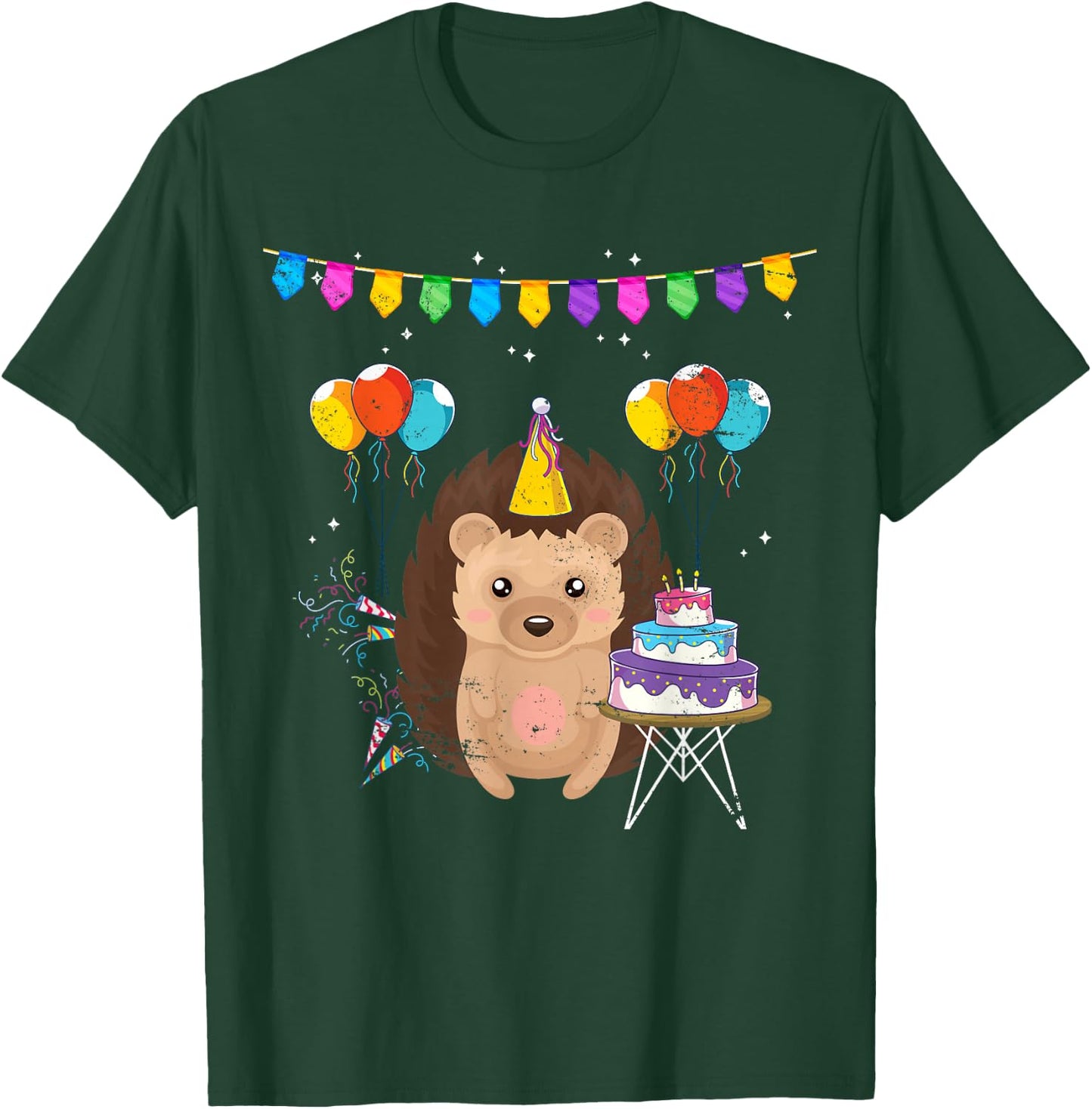 Forest Dwellers Animal Lover Forest Animal Children's Birthday Hedgehog T-Shirt - T-Shirt | Forest