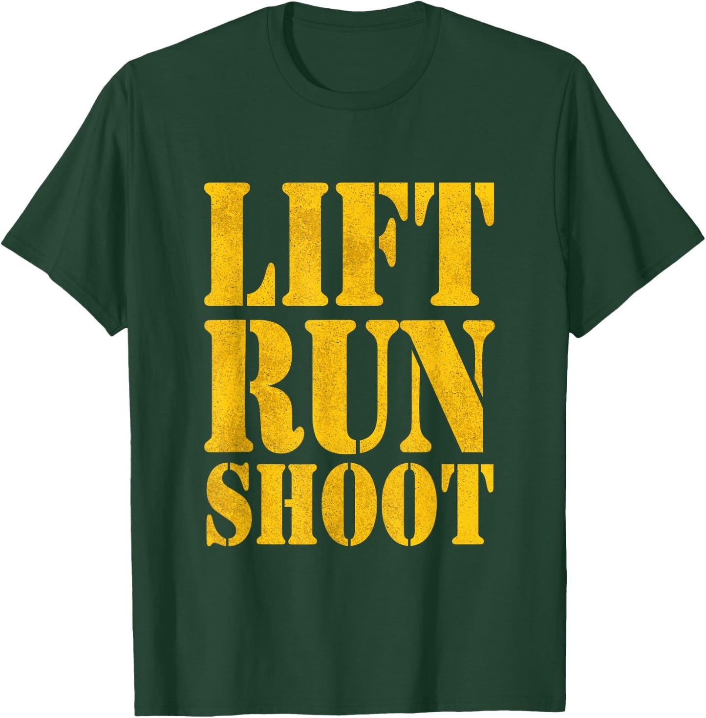 Lift Run Shoot Military Police Gym Day T-Shirt - T-Shirt | Forest