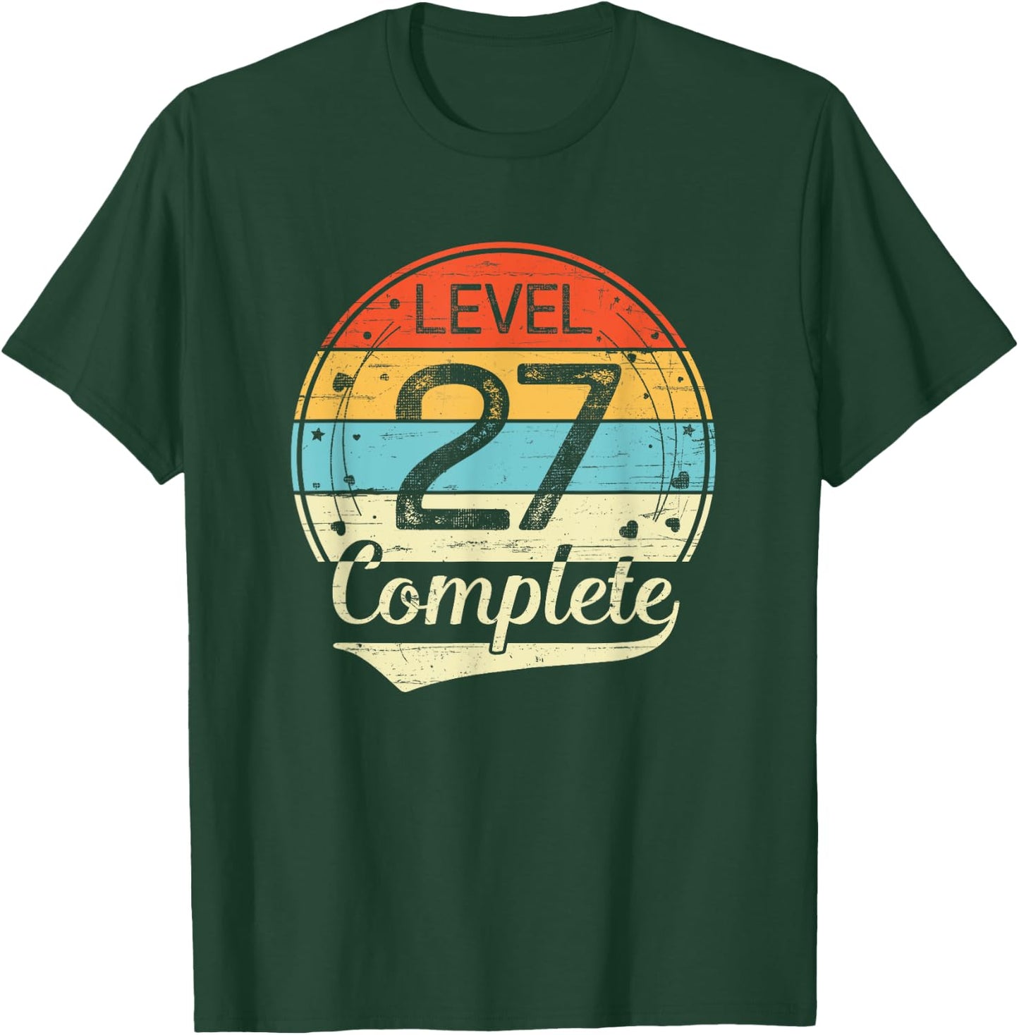 Level 27 Complete Retro 27th Wedding Anniversary T-Shirt - T-Shirt | Forest