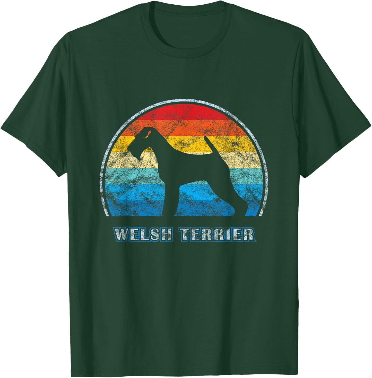 Welsh Terrier Vintage Design Dog Men Women Girls Kids T-Shirt - T-Shirt | Forest