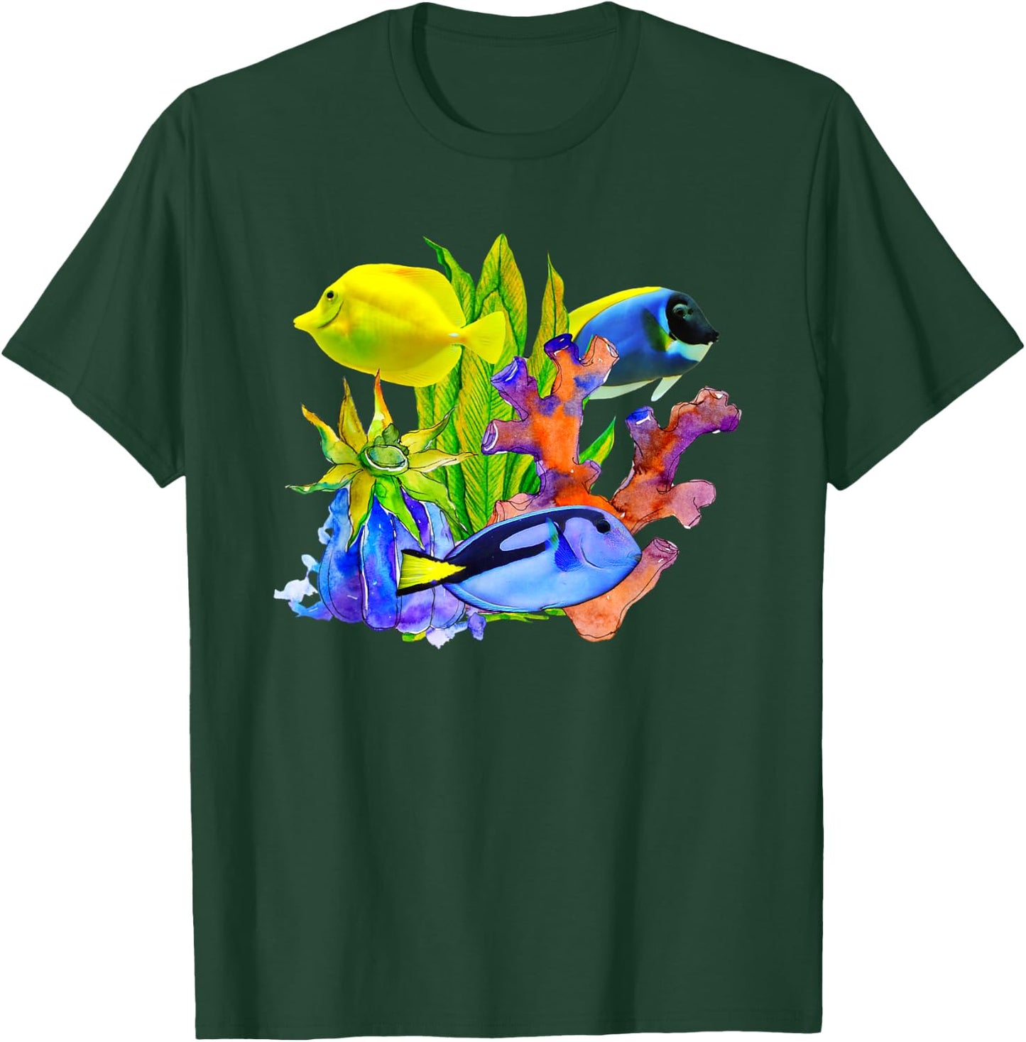 Yellow Tangs Reef Saltwater Marine Aquarium Fish Tank Gift T-Shirt - T-Shirt | Forest
