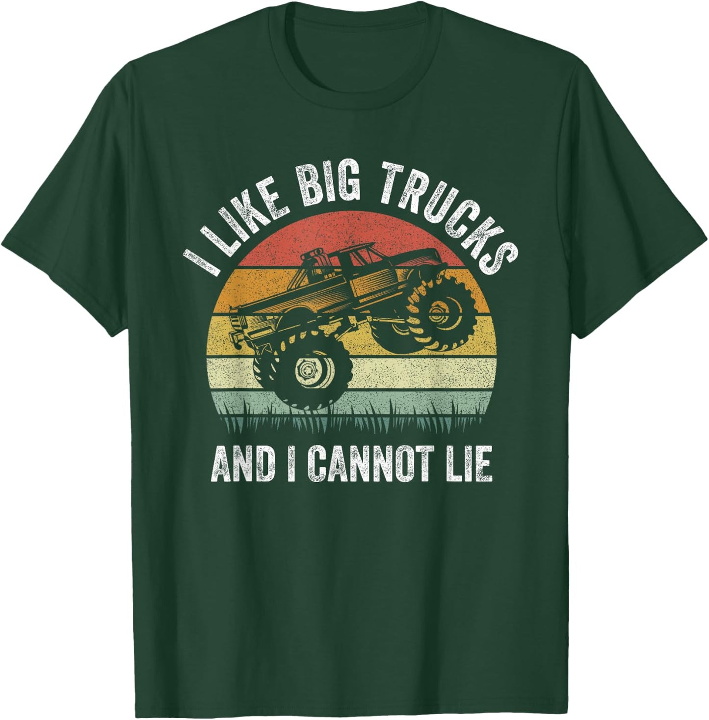 Retro I Like Big Trucks And I Cannot Lie Monstertruck Engine T-Shirt - T-Shirt | Forest