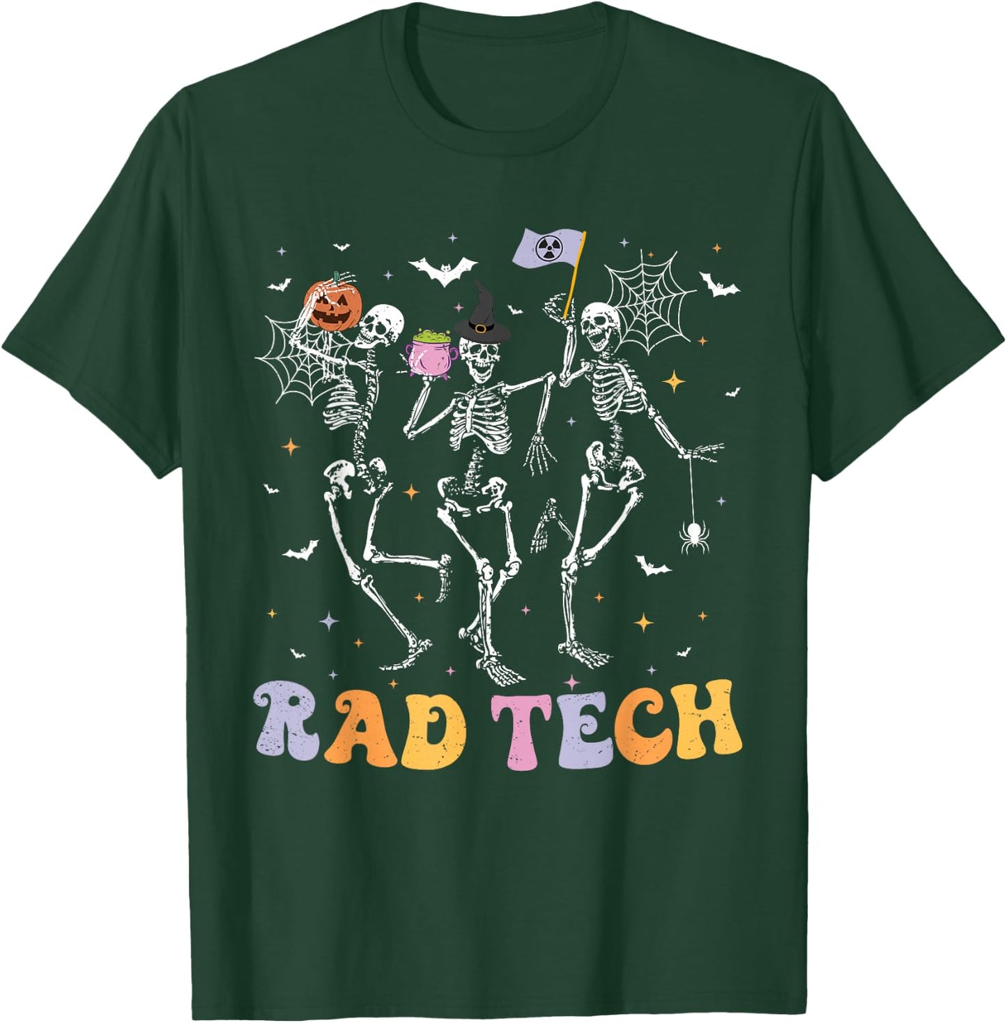Dancing Skeleton Radiology Halloween RAD Tech X-ray Tech T-Shirt - T-Shirt | Forest