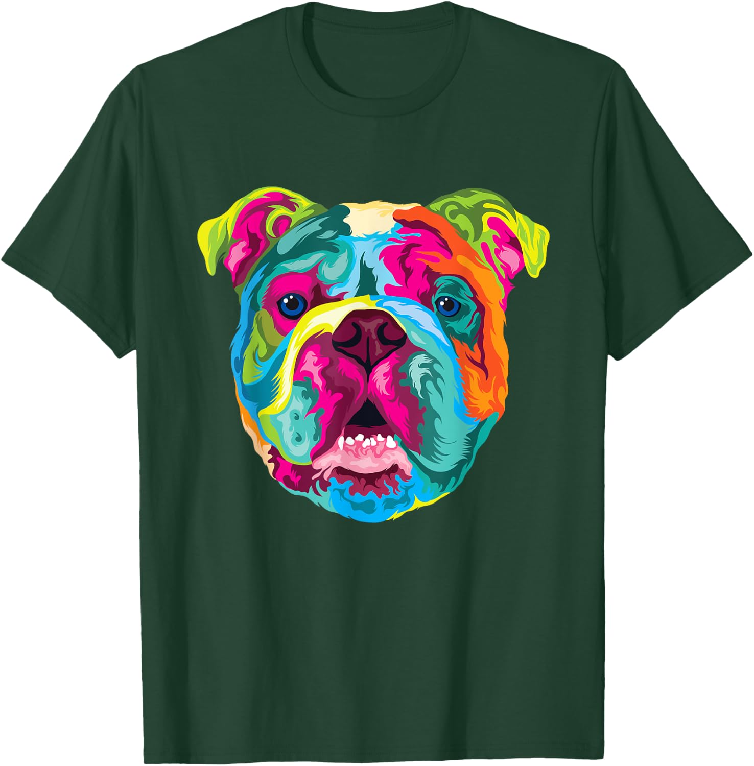 Pop Art English Bulldog Pet Paw Gift Men Women Dog Lover T-Shirt - T-Shirt | Forest