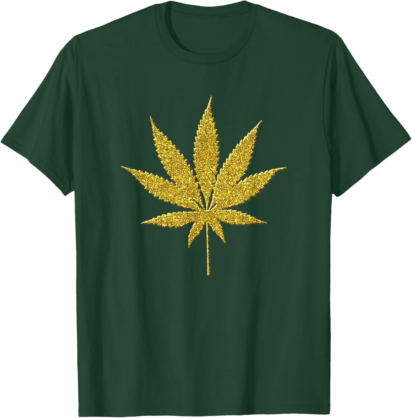 Marijuana Hemp Pot Gold Vintage Symbol T-Shirt - T-Shirt | Forest